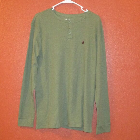 Original Penguin NEW Men Large Green Warm Outdoor Vacation Long Sleeve Shirt - Picture 1 of 11